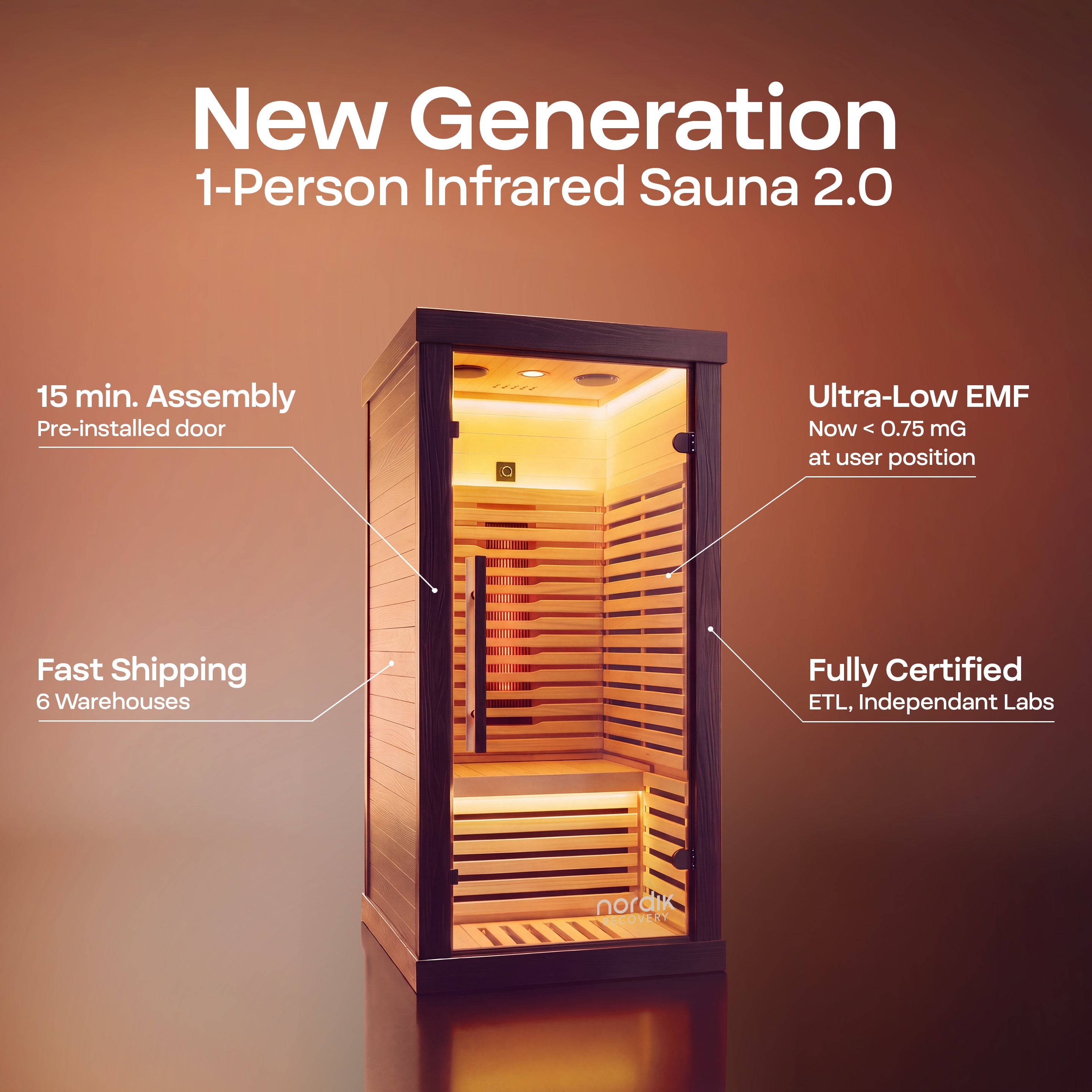 Nordik Recovery 1-Person Infrared Sauna 2.0