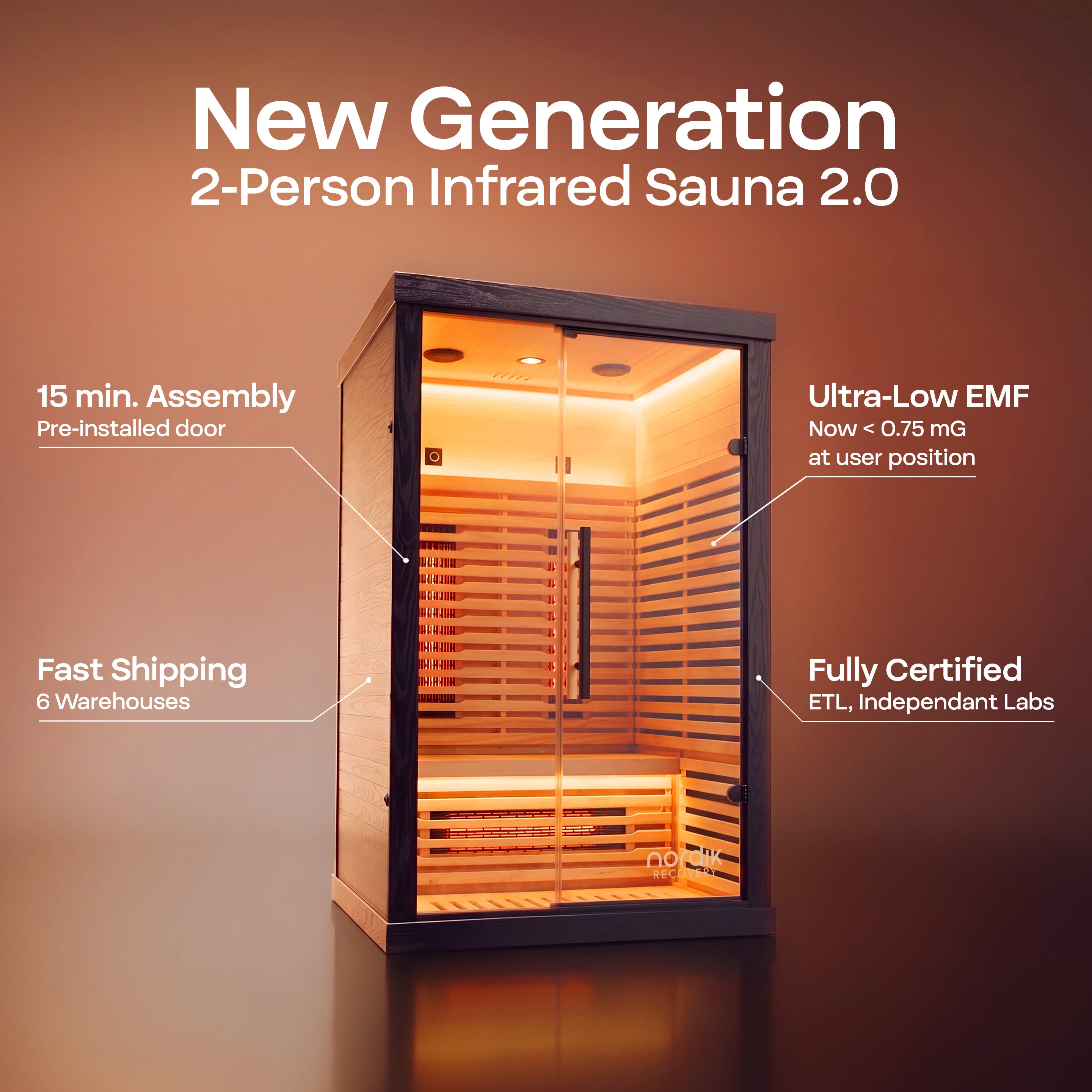 Sauna infrarouge 2 places Nordik Recovery 2.0