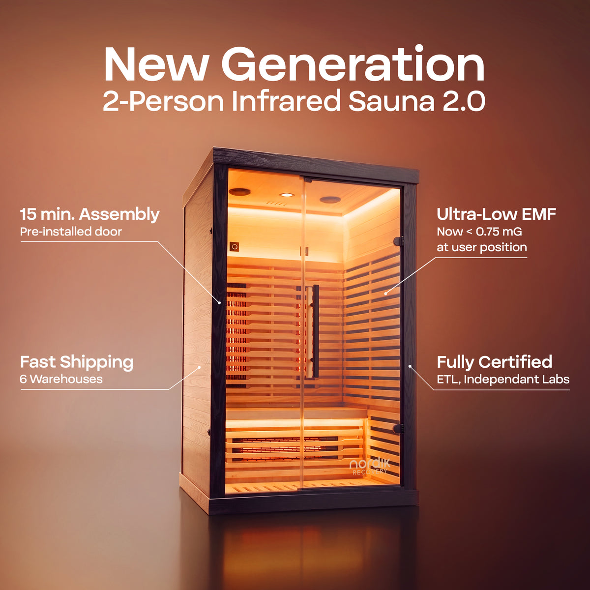 Sauna infrarouge 2 places Nordik Recovery 2.0